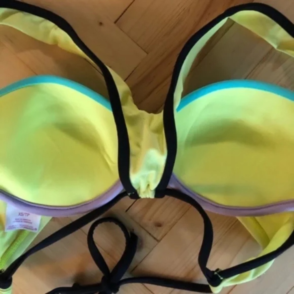 Neon Color Block Racerback Bikini Top - Picture 7 of 7